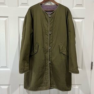 Titicaca Olive Green Purple Lined Reversible Women's Coat Size F (Large)